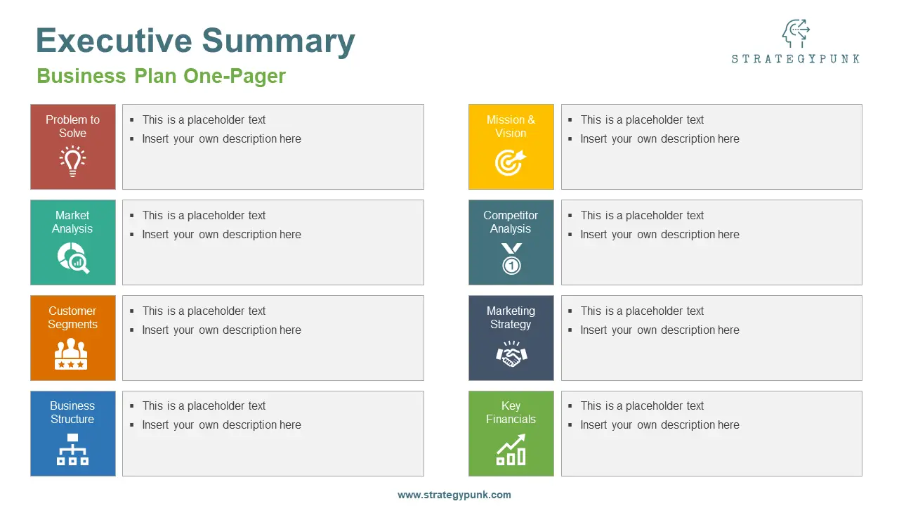 one page business plan powerpoint template