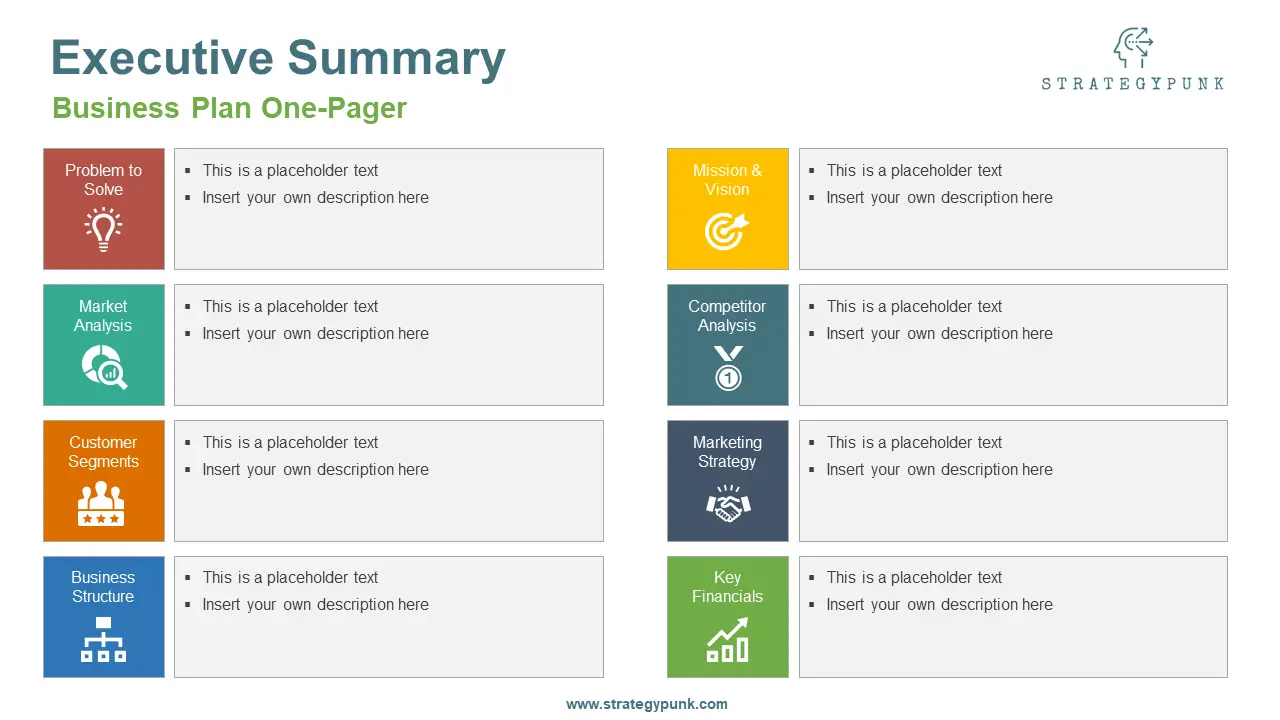 one page business presentation template