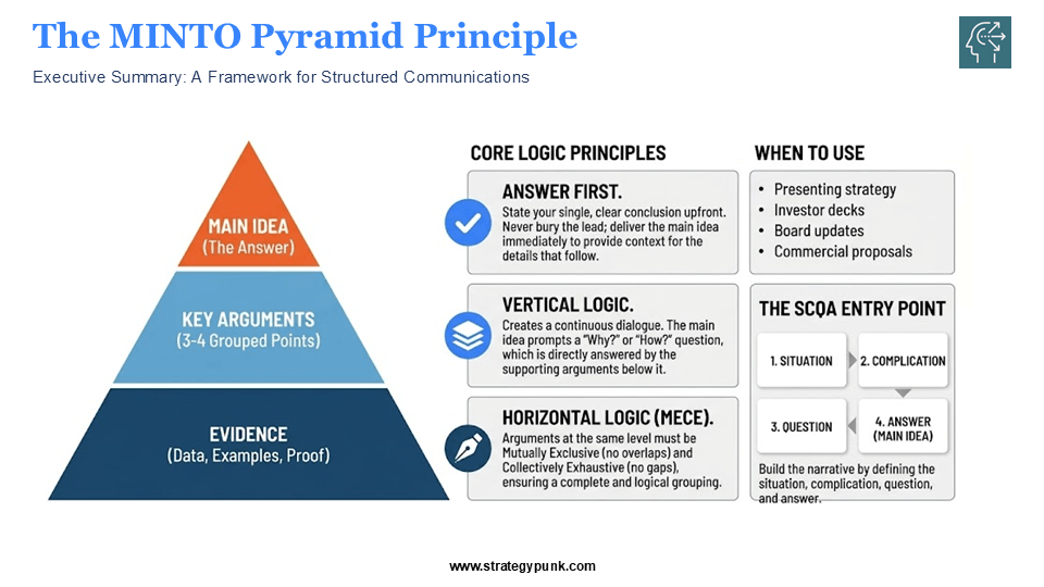 The Minto Pyramid Principle: How to Communicate Like a McKinsey Consultant (PDF)